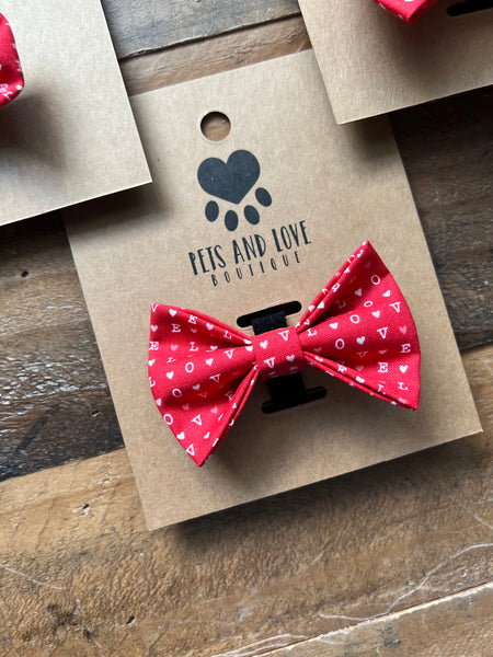 Valentines LOVE Dog Pet Bow Tie
