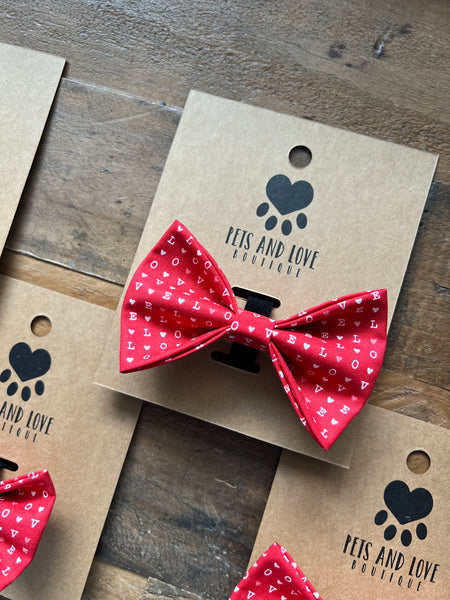 Valentines LOVE Dog Pet Bow Tie