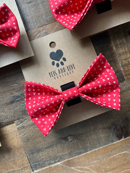Valentines LOVE Dog Pet Bow Tie