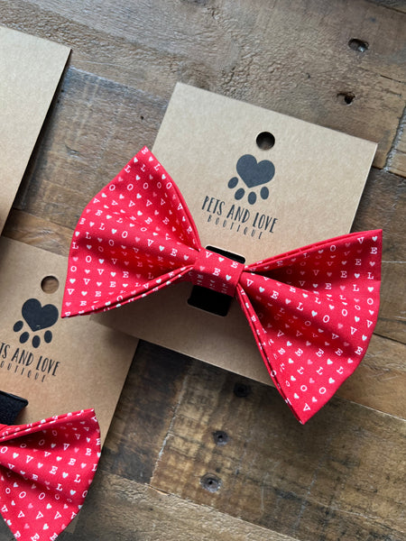 Valentines LOVE Dog Pet Bow Tie
