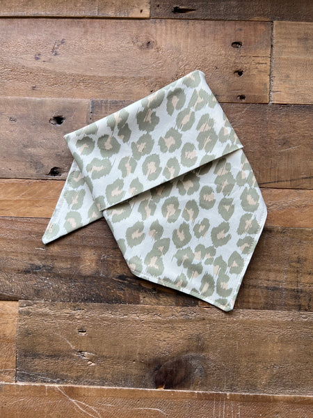 Leopard Pring Dog Bandana Beige and Light Pink