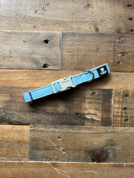 Organic Hemp Dog Collar - Light Blue