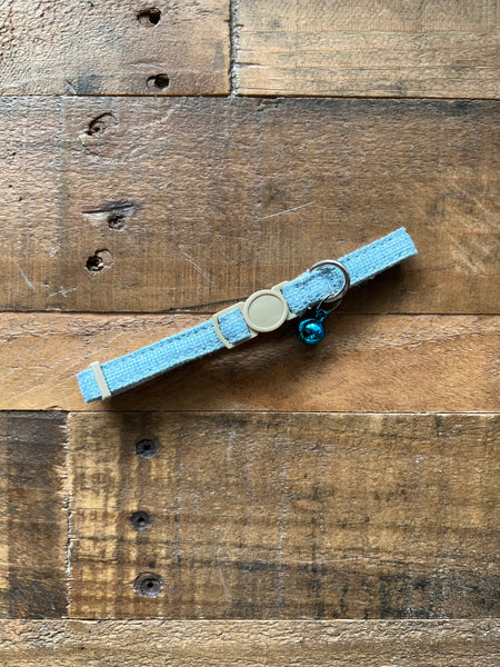 Organic Hemp Breakaway Cat Collar - Light Blue