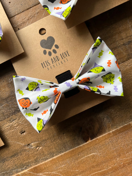 Halloween Mini Monsters Dog Bow Tie