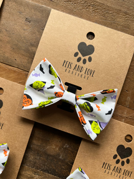 Halloween Mini Monsters Dog Bow Tie