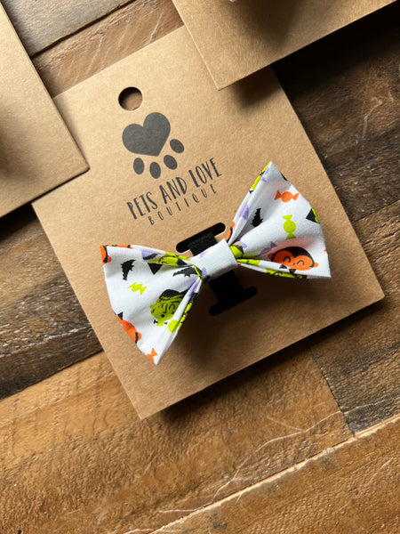Halloween Mini Monsters Dog Bow Tie