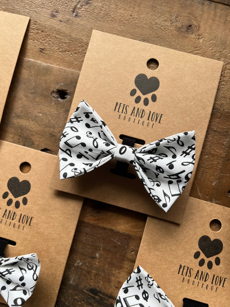Music Notes Pet Bow Tie