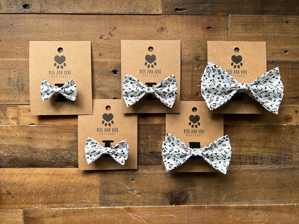 Music Notes Pet Bow Tie