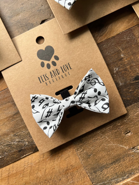 Music Notes Pet Bow Tie