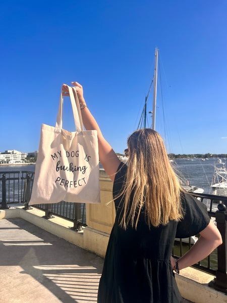Girl Holding My Dog Is Fucking Perfect Market Bag