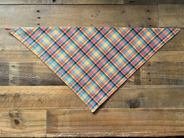 Fall Orange Plaid Dog Bandana