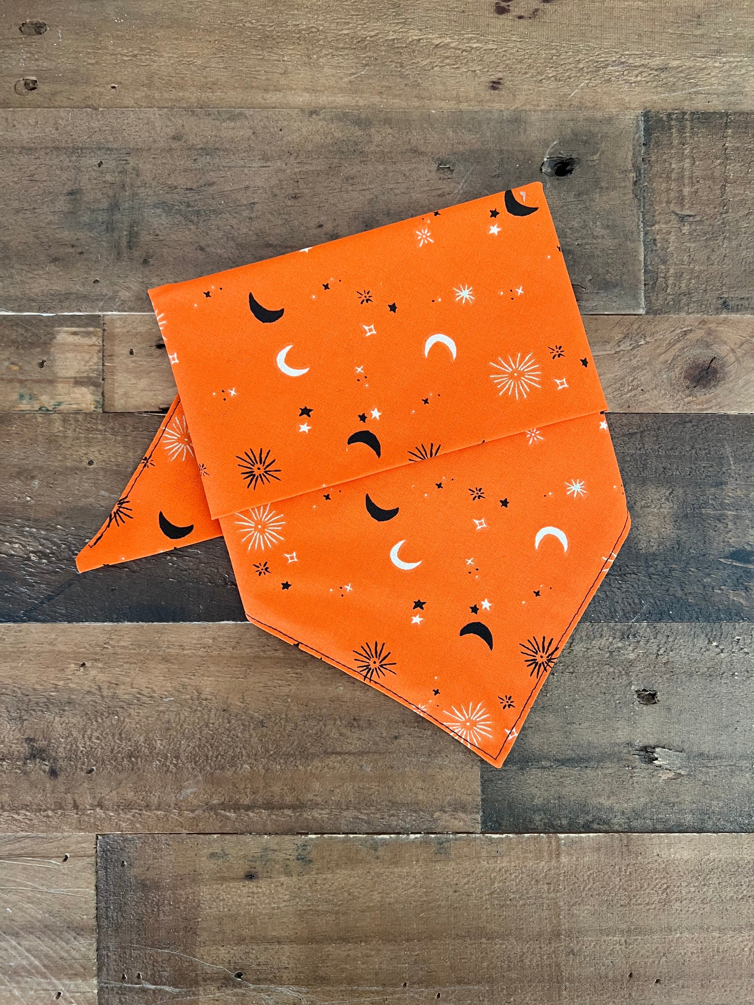 Halloween Orange Starry Night Dog Bandana