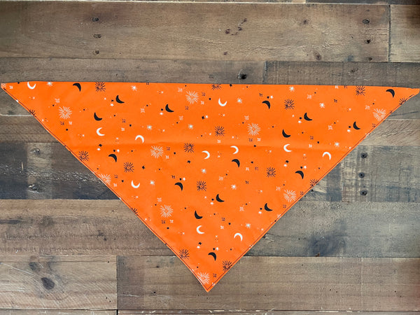 Halloween Orange Starry Night Dog Bandana