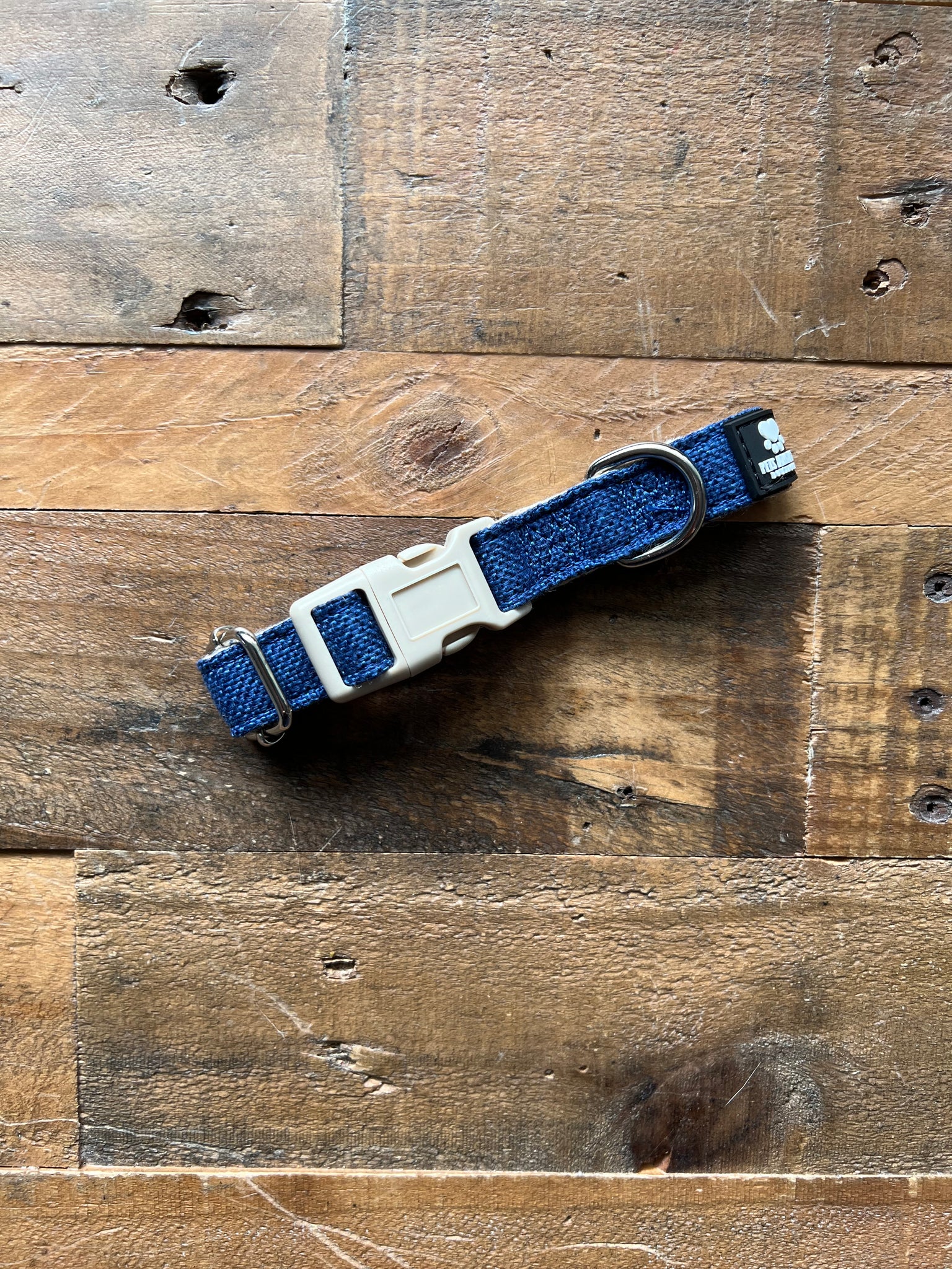 Organic Hemp Dog Collar - Dark Blue