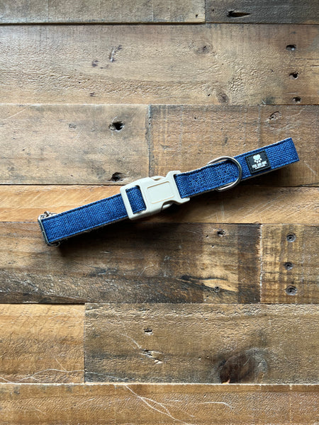 Organic Hemp Dog Collar - Dark Blue