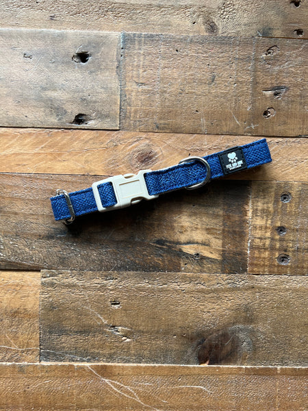 Organic Hemp Dog Collar - Dark Blue