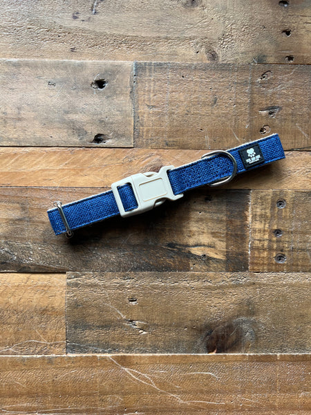 Organic Hemp Dog Collar - Dark Blue