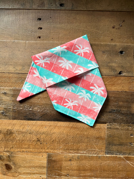 Palm Trees Dog Bandana - Pink