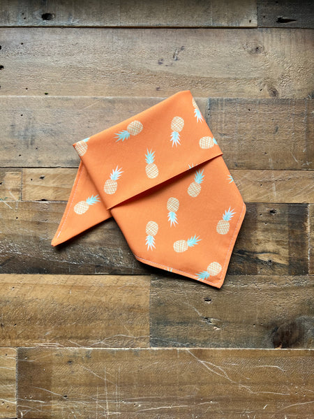 Pineapples Dog Bandana Bright Orange