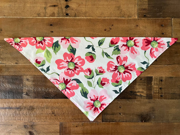 Pink Flowers Dog Bandana