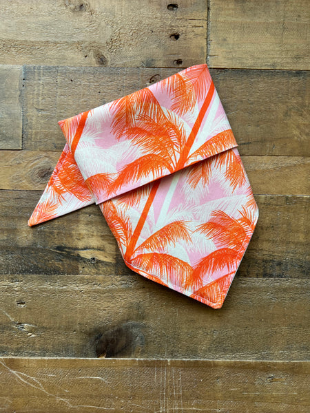 Poolside Palms Dog Bandana - Sunrise