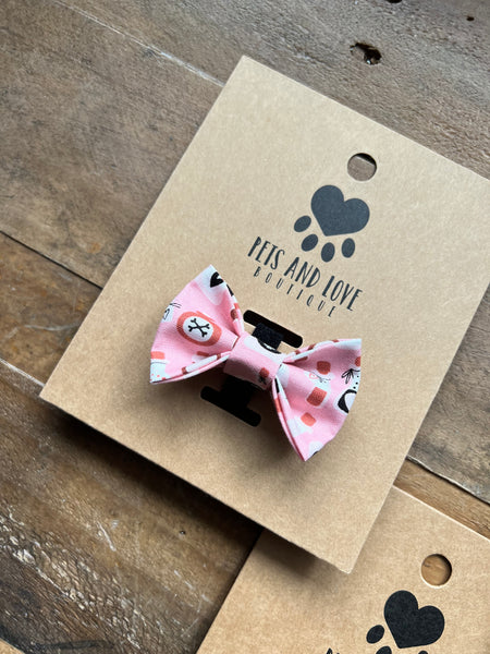 Halloween Potions Dog Bow Tie Pink - Extra Small Size