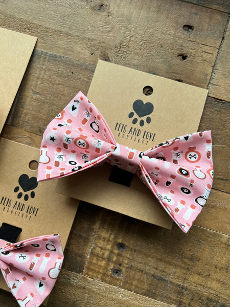 Halloween Potions Dog Bow Tie Pink - Extra Large Size