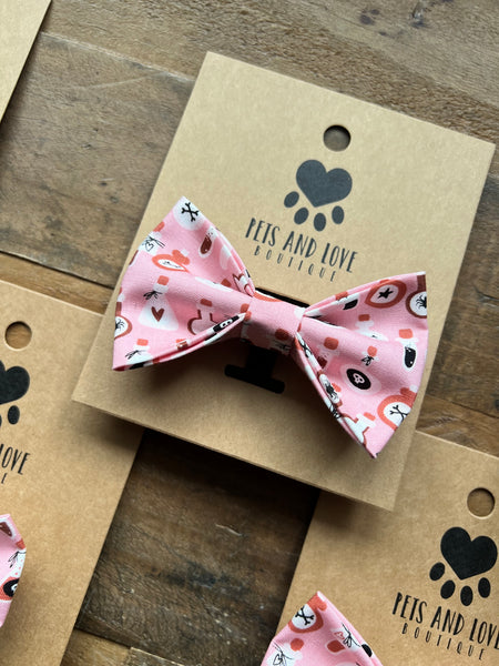 Halloween Potions Dog Bow Tie Pink - Medium Size