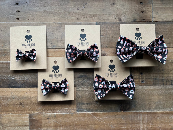 Halloween Potions Dog Bow Tie Black - All Sizes