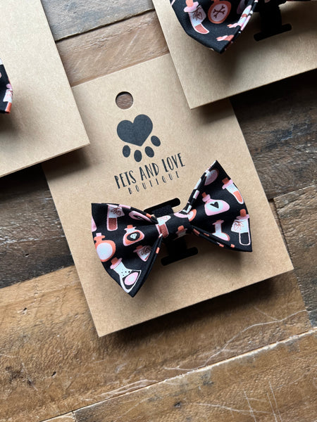 Halloween Potions Dog Bow Tie Black - Small Size