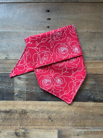 Valentines Red Roses Dog Bandana