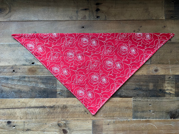 Valentines Red Roses Dog Bandana