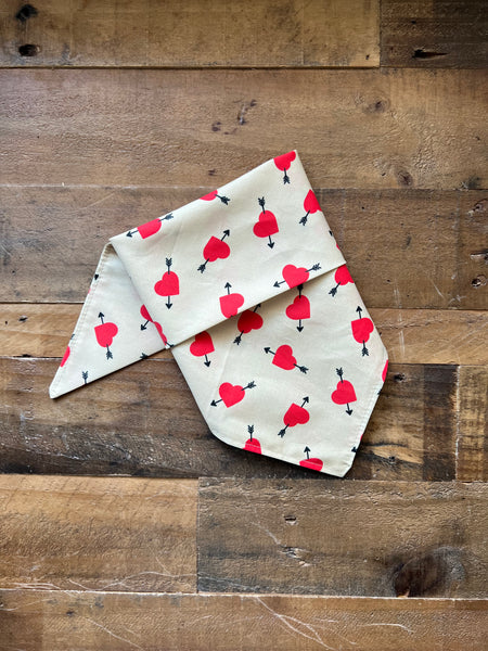 Valentines Retro Hearts Dog Bandana