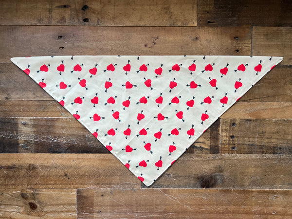 Valentines Retro Hearts Dog Bandana