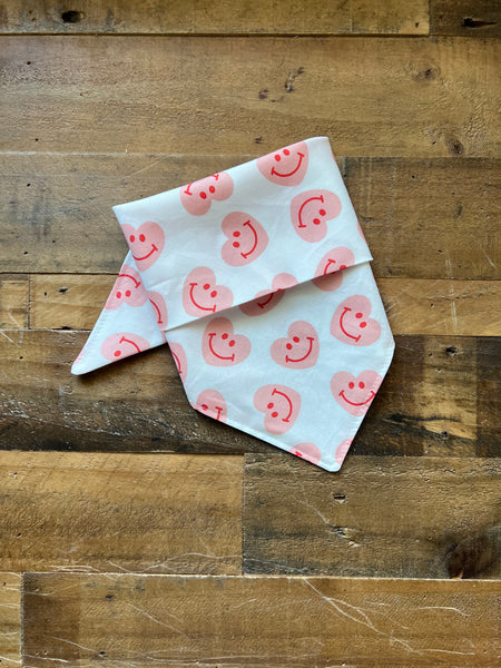 Valentines Smiley Hearts Dog Bandana