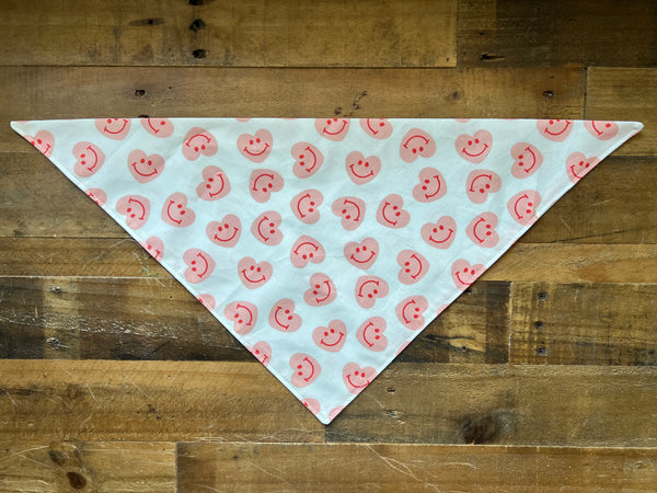 Valentines Smiley Hearts Dog Bandana