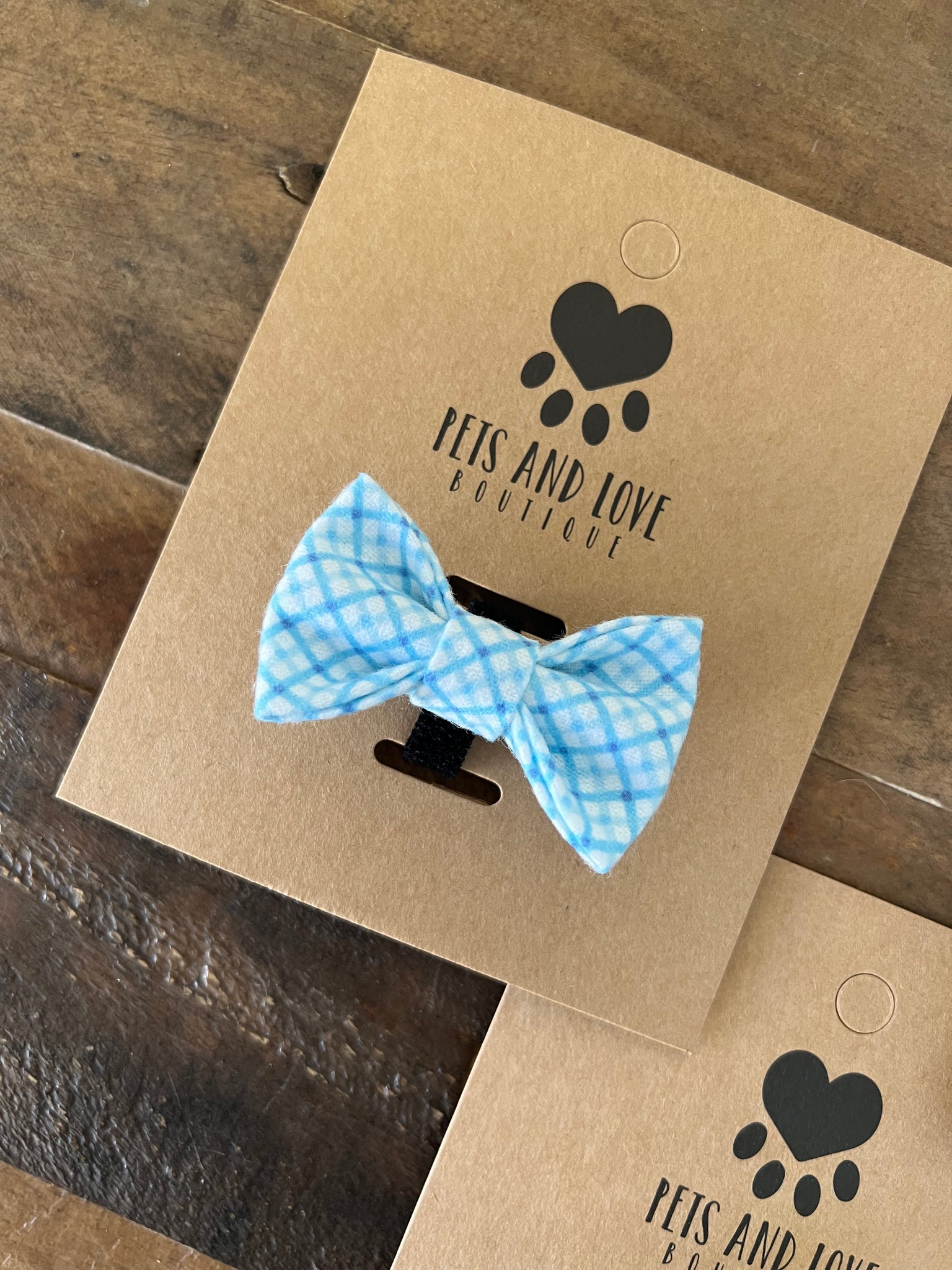 Spring Blue Plaid Bow Tie