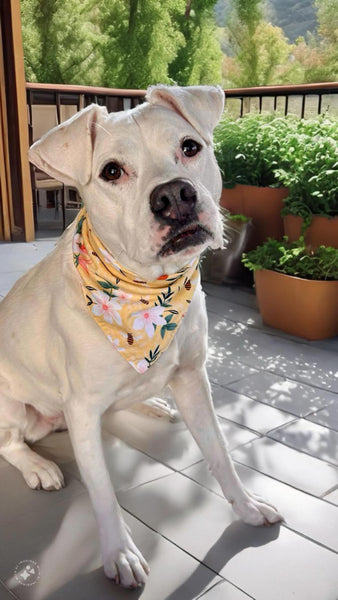 Spring Flowers Dog Bandana - Yellow