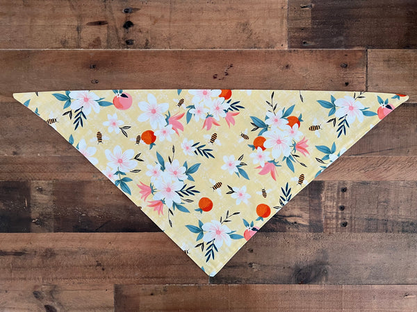 Spring Flowers Dog Bandana - Yellow