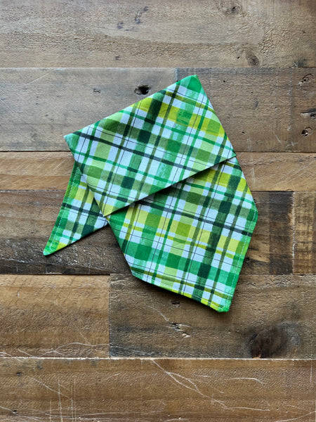 St. Patrick's Day Plaid Dog Bandana