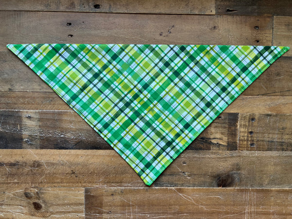 St. Patrick's Day Plaid Dog Bandana