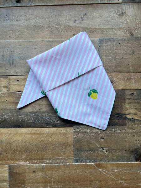 Summer Lemons Dog Bandana - Pink