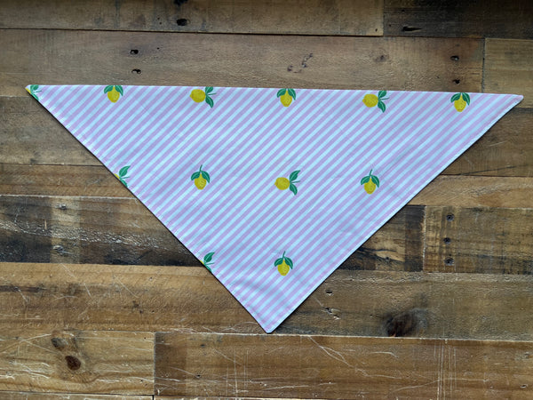 Summer Lemons Dog Bandana - Pink
