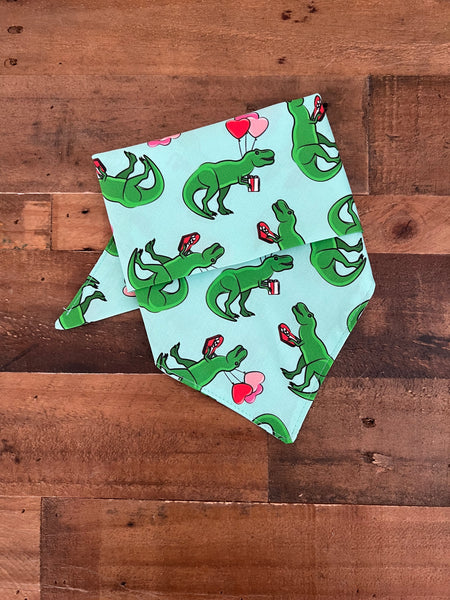 Valentines T-Rex Dog Bandana