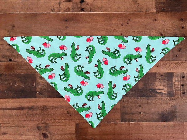 Valentines T-Rex Dog Bandana