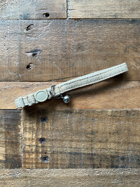 Organic Hemp Breakaway Cat Collar - Tan