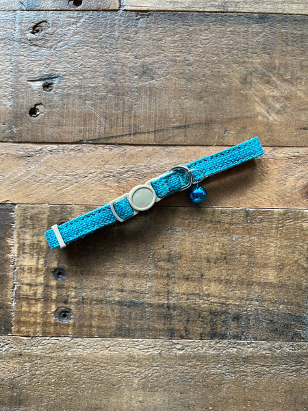 Organic Hemp Breakaway Cat Collar - Teal