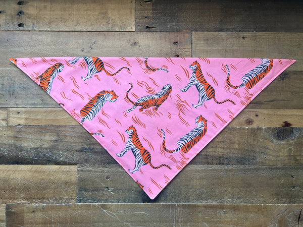 Tigers Dog Bandana - Pink