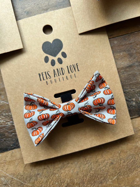Tiny Pumpkins Pattern on a Small Dog Bow Tie