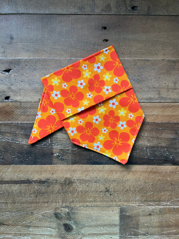 Tropical Flowers Dog Bandana - Orange